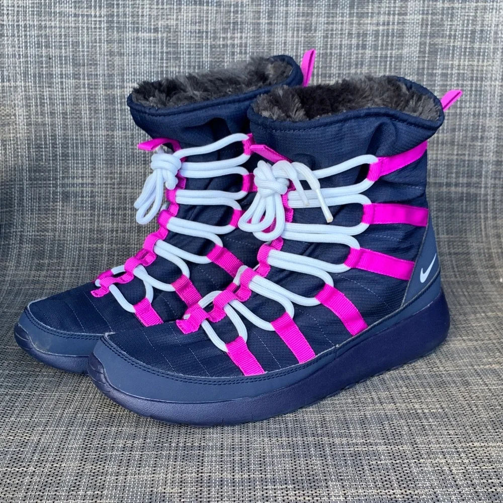 Nike Roshe One High GS 'Purple Dark Blue' Cozy boots Big Girls Size 6.5